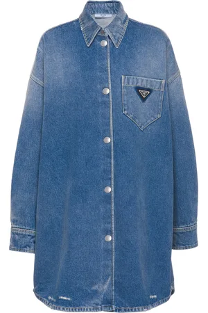 Prada Camisa vaquera con logo triangular