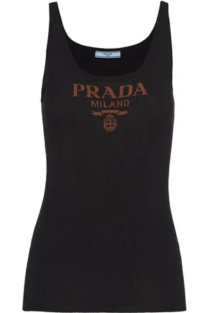 Prada Top sin mangas con logo estampado