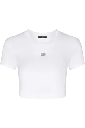 Dolce & Gabbana Camiseta corta con logo bordado