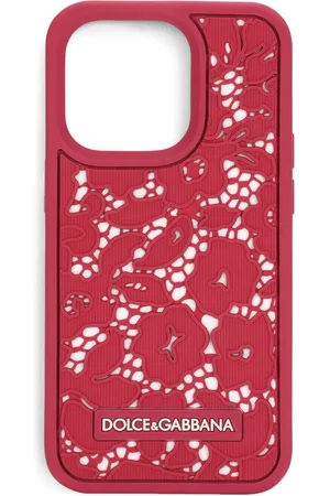 Dolce & Gabbana Funda para iPhone 14 Pro con encaje floral