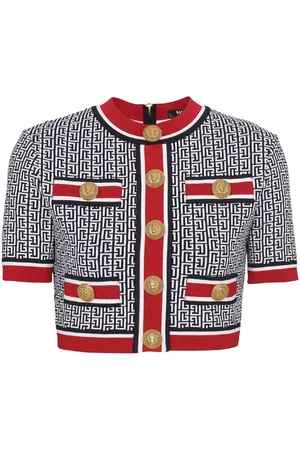 Balmain Top corto con monograma