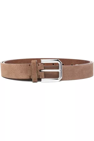 Brunello Cucinelli Hombre Cinturones - Calf-suede buckle-fastening belt