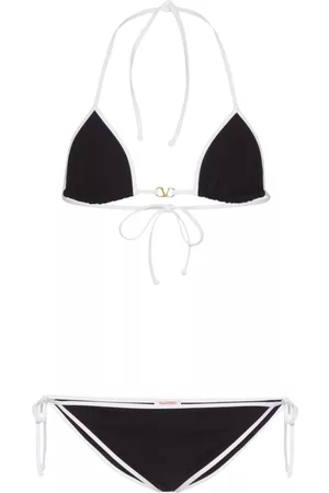 VALENTINO GARAVANI Bikini con cuello halter y placa del logo
