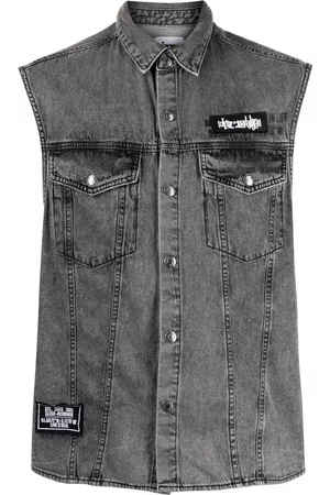 Izzue Camisa vaquera sin mangas con detalle de parche