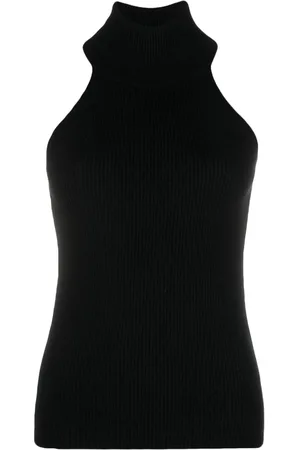 Lisa Yang Top sin mangas con cuello alto