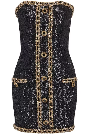 Balmain Vestido corto tipo bustier con lentejuelas