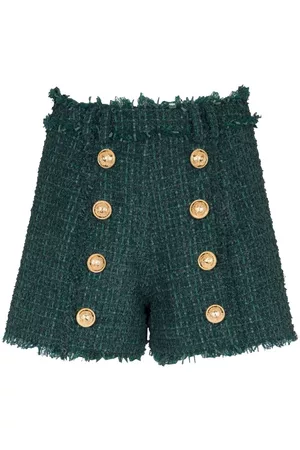 Balmain Shorts de talle alto con botones