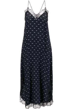 Zadig & Voltaire Vestido midi con ribete de encaje