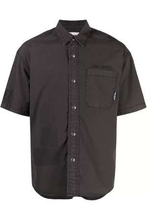 Izzue Camisa vaquera de manga corta con logo bordado