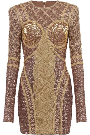 Balmain Vestido corto bordado