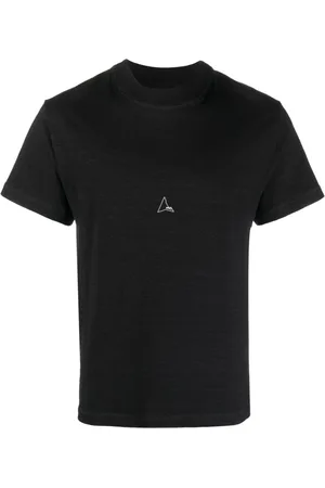 ROA Camiseta con logo bordado y cuello redondo
