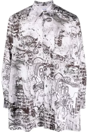 Comme des Garçons Hombre Camisas - Camisa con efecto envejecido