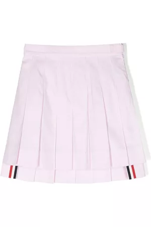 Thom Browne Falda con tribanda RWB plisada