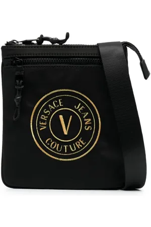 VERSACE Bolso messenger con parche del logo