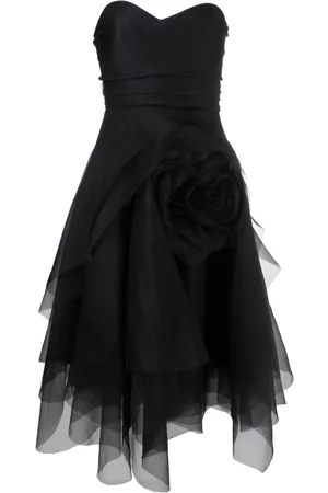 Ana Radu Vestido midi con aplique floral