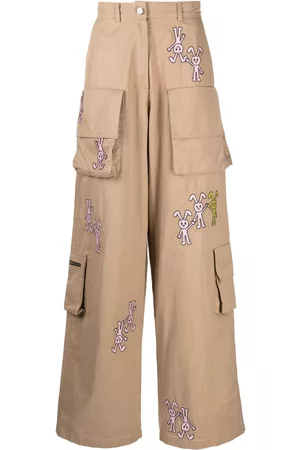 Natasha Zinko Pantalones cargo con logo estampado