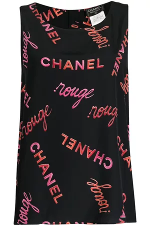 CHANEL Blusa con logo estampado 1996