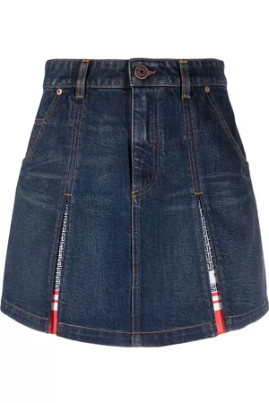 Balmain Falda vaquera plisada