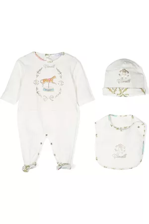 Roberto Cavalli Set de pelele con logo estampado