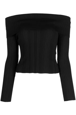 Self-Portrait Blusa de canalé con hombros descubiertos