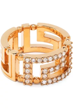 VERSACE Anillo Greca con apliques de cristal