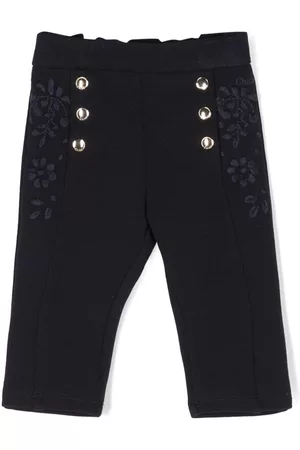 Chloé Pantalones de talle alto con bordado floral