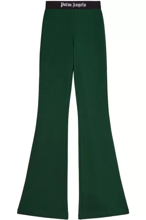 Palm Angels Pantalones acampanados con banda del logo