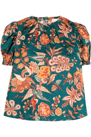 ULLA JOHNSON Blusa Frances con motivo floral