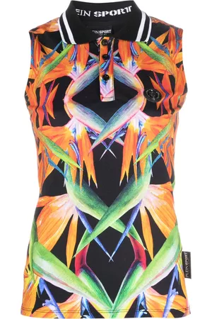 Philipp Plein Polo con motivo floral