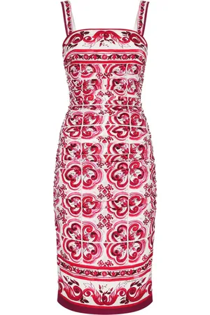 Dolce & Gabbana Vestido midi con estampado Mayólica