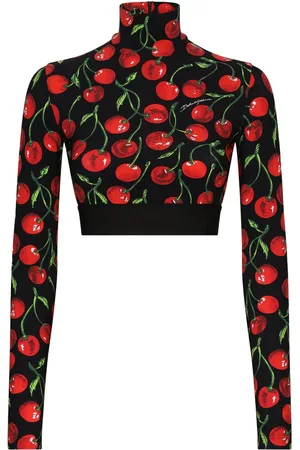 Dolce & Gabbana Top corto con motivo de cerezas