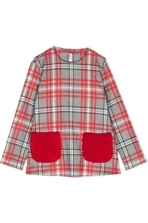 Il gufo Blusa a cuadros con detalle de pelo artificial