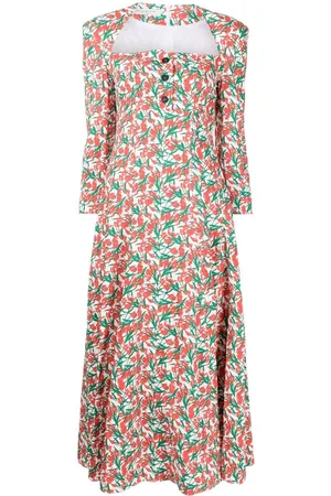 Serafini Vestido largo con motivo floral