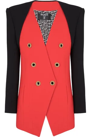 Balmain Blazer de crepé con doble botonadura