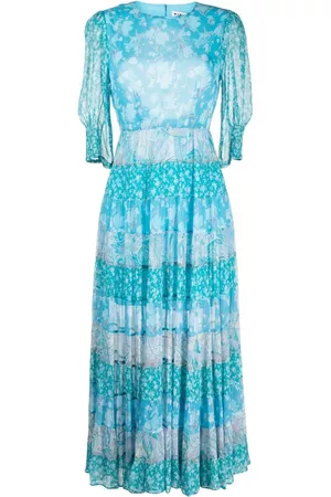 RIXO London Vestido Agyness a capas con estampado mixto