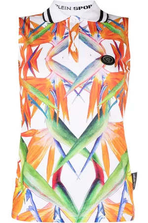 Philipp Plein Polo con motivo floral