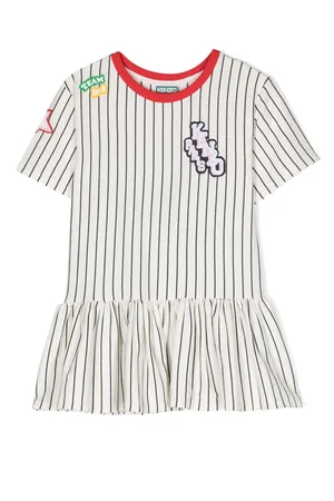 Kenzo Vestido a rayas con aplique