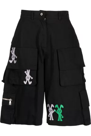 Natasha Zinko Bermudas cargo con logo bordado