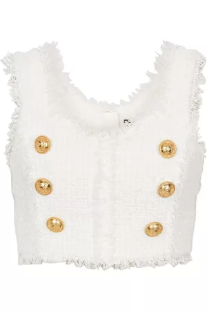Balmain Top corto de tweed