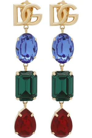 Dolce & Gabbana Pendientes con placa del logo y cristales