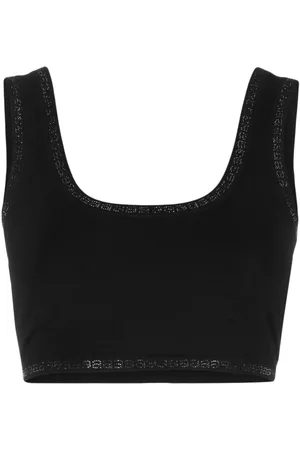 Alexander Wang Top corto con ribete de strass