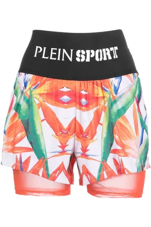 Philipp Plein Pantalones cortos de running con motivo floral
