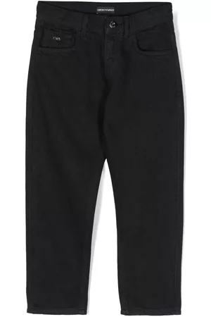 Emporio Armani Pantalones chinos con placa del logo