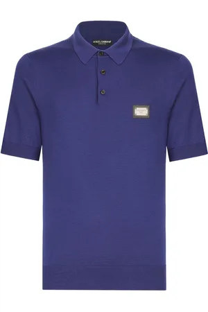 Dolce & Gabbana Polo de lana virgen con etiqueta del logo