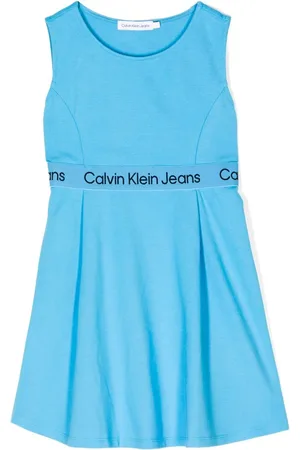 Calvin Klein Vestido sin mangas con franjas del logo