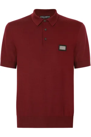 Dolce & Gabbana Polo de lana virgen con etiqueta del logo