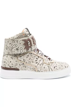 Philipp Plein Zapatillas altas con motivo de cachemira