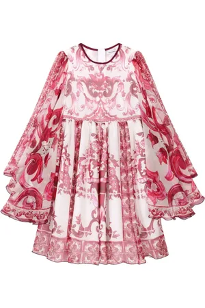 Dolce & Gabbana Vestido drapeado con motivo Mayólica