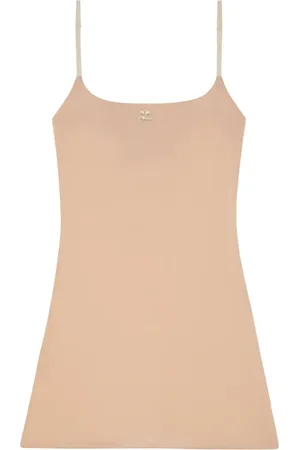 Courrèges Vestido corto sin mangas con parche del logo
