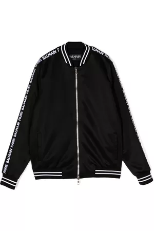 Balmain Chaqueta bomber con franjas del logo